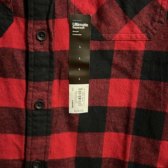 Youth boys size large new with tags red/black flannel shirt. - Picture 3 of 6